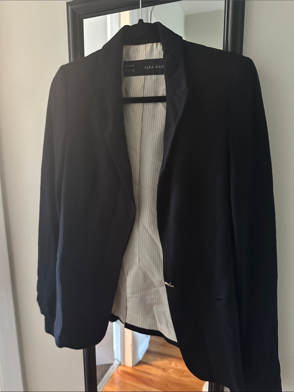 Zara Navy Single-Button Women's Blazer